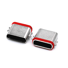 CX001  TYPE-C 24pin 沉板1.0前插后貼壓鑄外殼防水卷帶成品